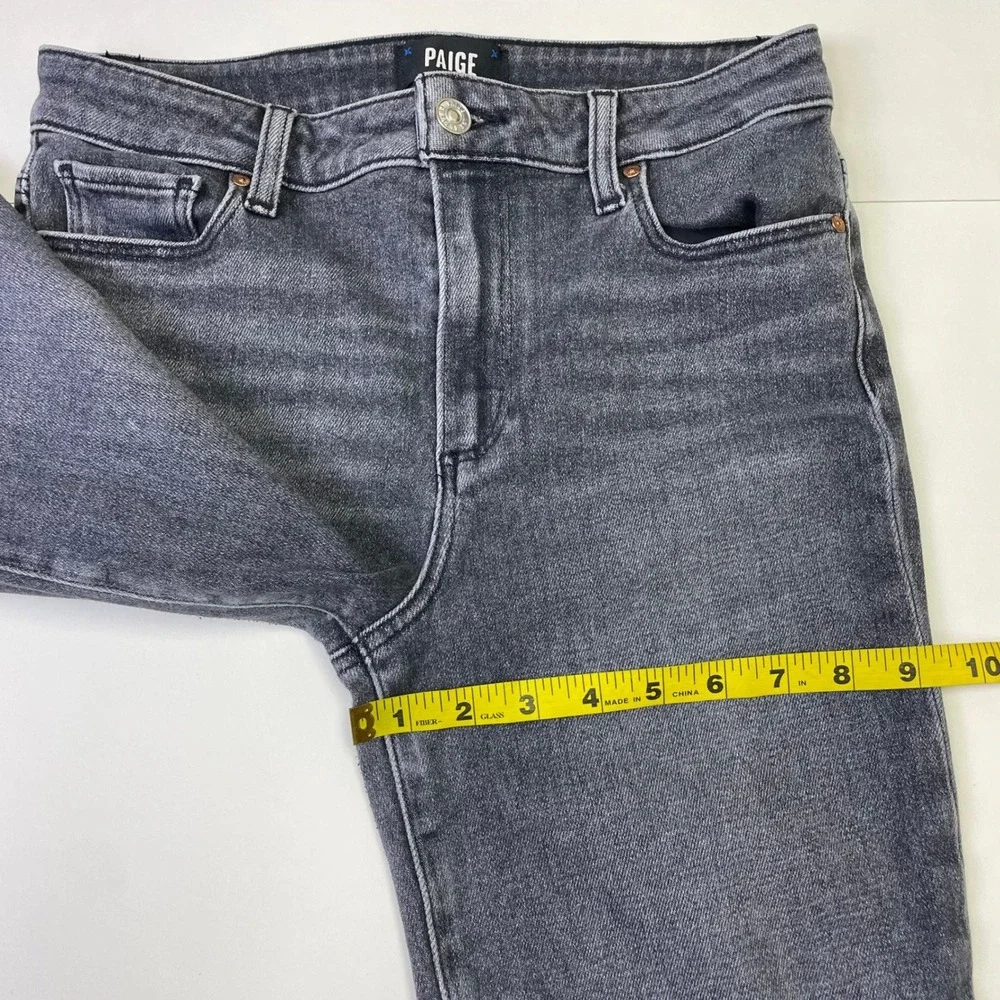 Paige Cindy High Rise Straight Leg Jeans 28 Ash Black Raw Hem Casual Grunge